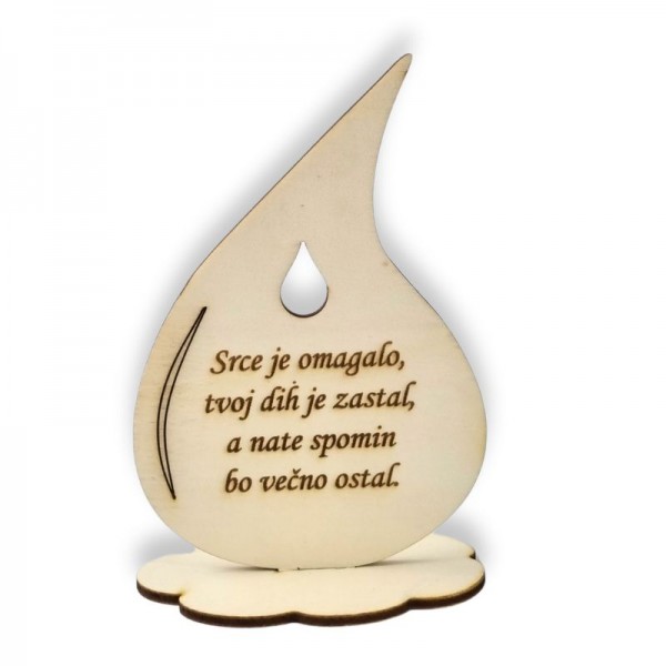 Lesena solza Srce je omagalo